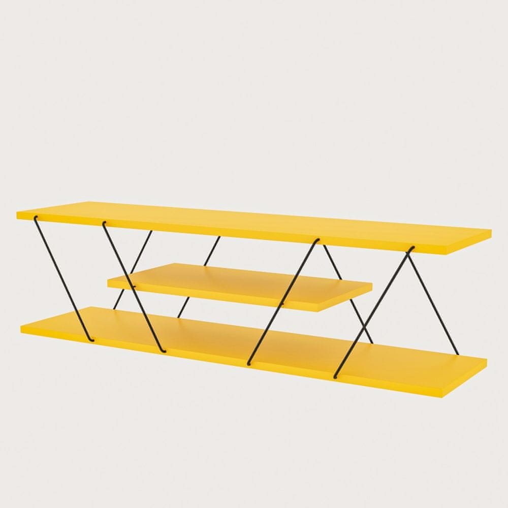 Kalune Design TV stolík CANAZ 120 cm žltý/čierny